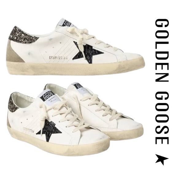 NEW! ⭐️ Golden Goose | GGDB Super-Star White w/ Black Star Sneakers | 40/10M - Picture 1 of 11